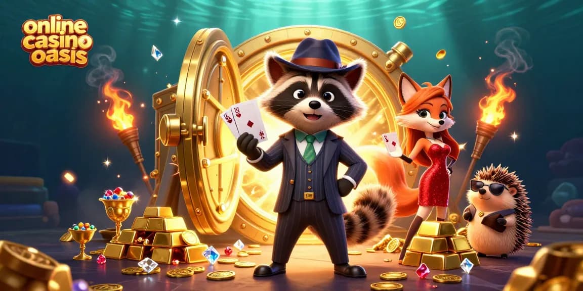 Experience the excitement of online casino ohne oasis with 3D characters enjoying a vibrant casino scene.