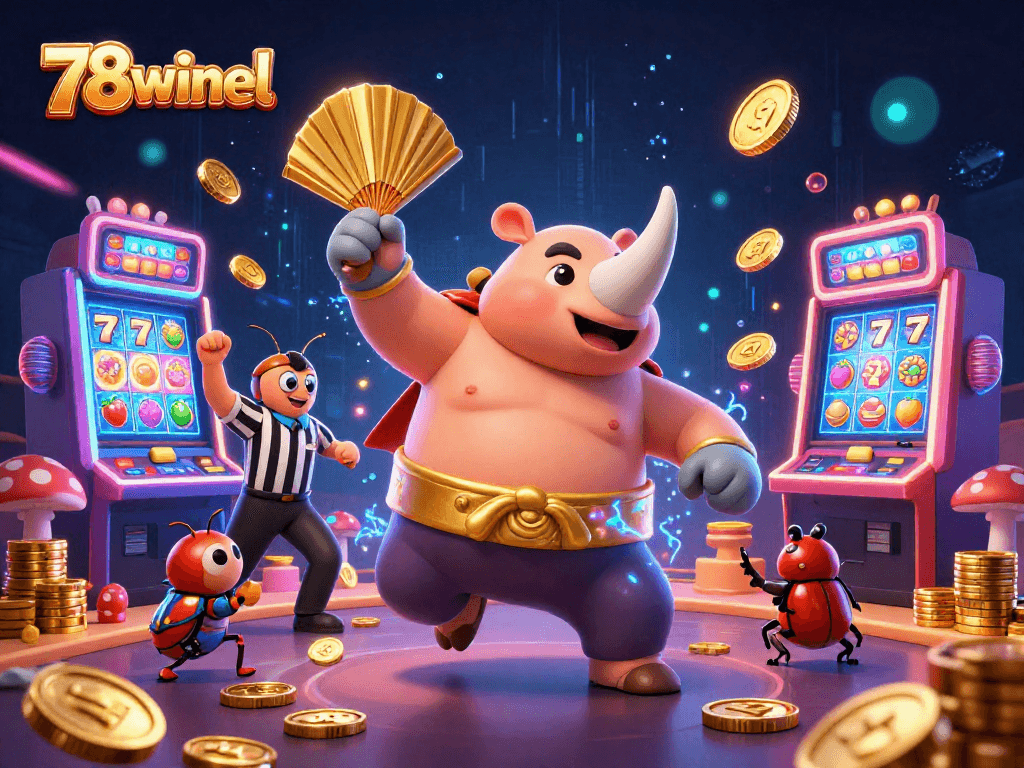 Spin the reels and win big at 78winel with a vibrant sumo beetle champion and exciting slot machines!