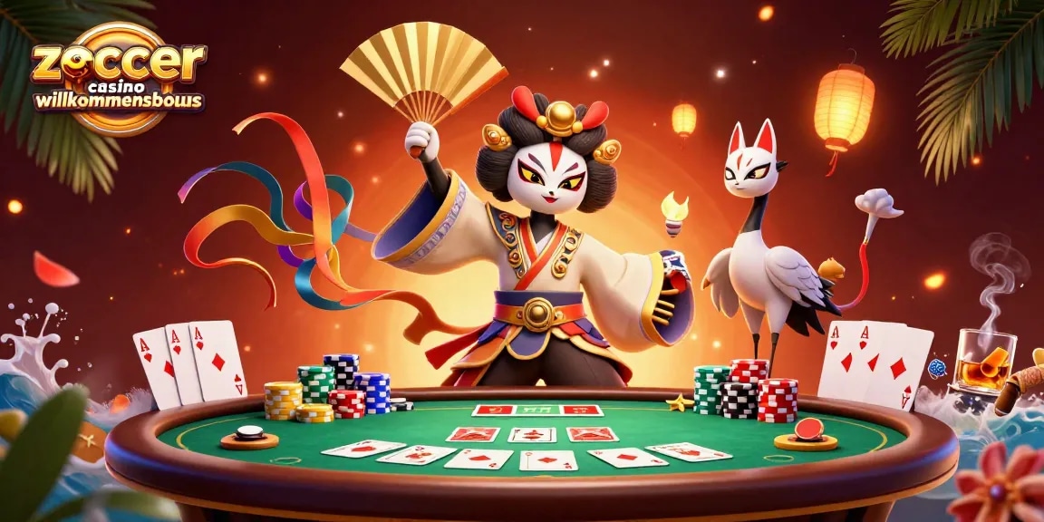 Spielen Sie im Zoccer Casino Willkommensbonus mit einem aufwendigen 3D-Szenario voller Casino-Elemente.