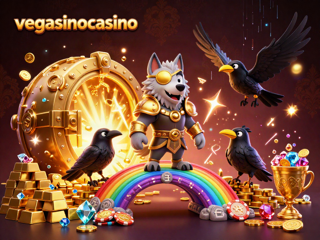 Experience the thrill of vegasinocasino with Odin and his ravens on a vibrant casino-themed scene.
