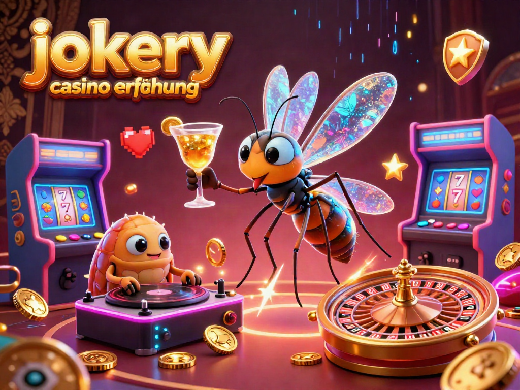 Engage with jokery casino erfahrung and vibrant 3D casino illustration showcasing exciting games and dynamic characters.