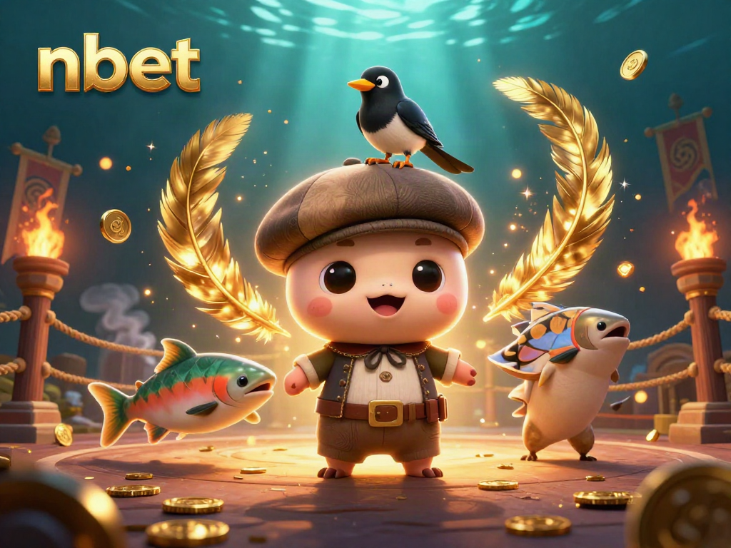 Engage with nbet's dynamic gambling scene featuring charming characters and casino elements.