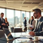 Headhunter Schweiz vermittelt Talente in einem modernen Büro mit lebendiger Atmosphäre.