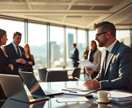 Headhunter Schweiz vermittelt Talente in einem modernen Büro mit lebendiger Atmosphäre.