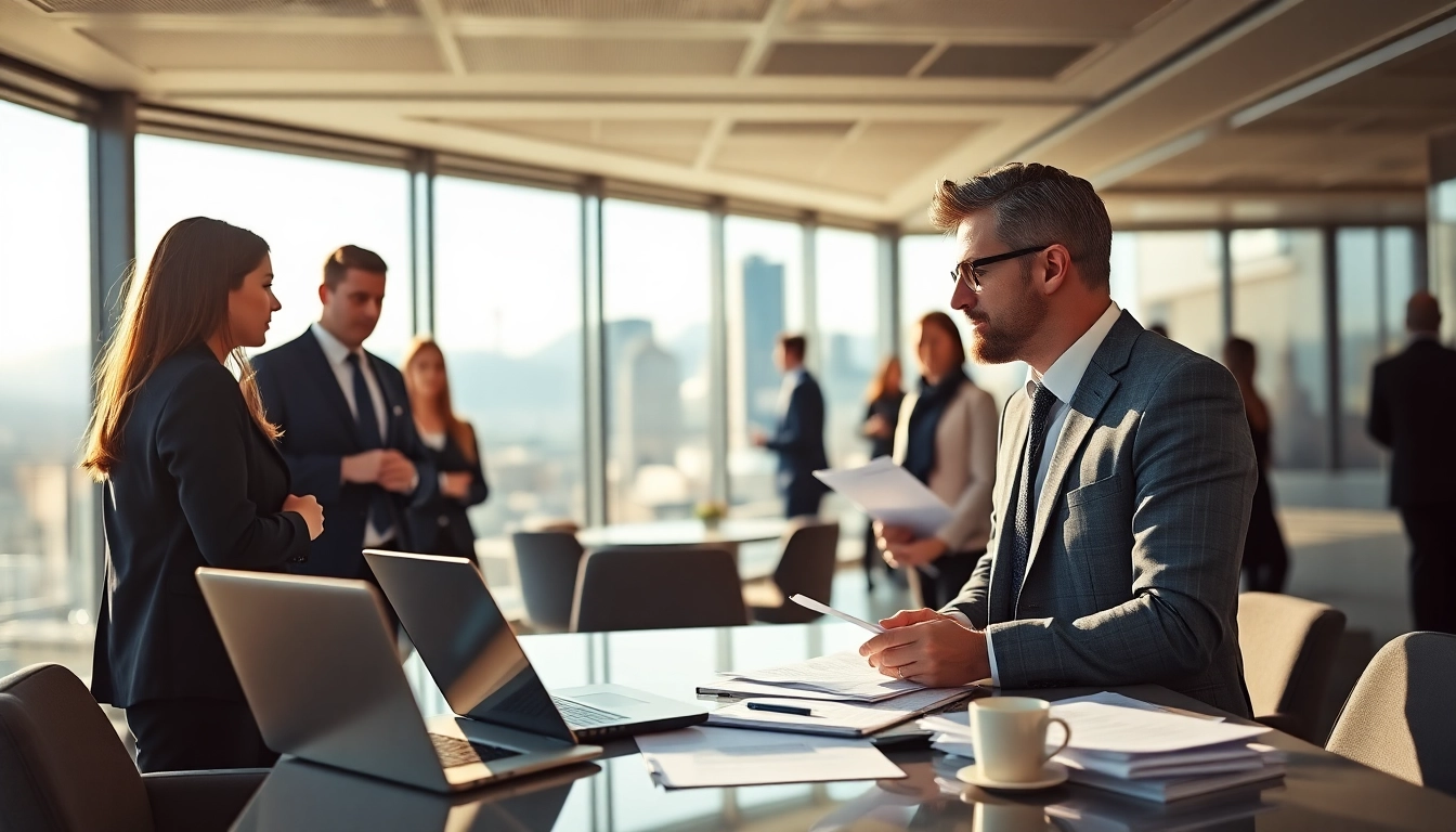 Headhunter Schweiz vermittelt Talente in einem modernen Büro mit lebendiger Atmosphäre.