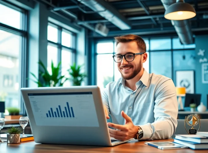 Headhunter IT recruitment specialist collaborating in a dynamic office environment.