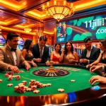 Players placing bets at a luxurious casino table, emphasizing the excitement of 11jili7 com gambling experiences.